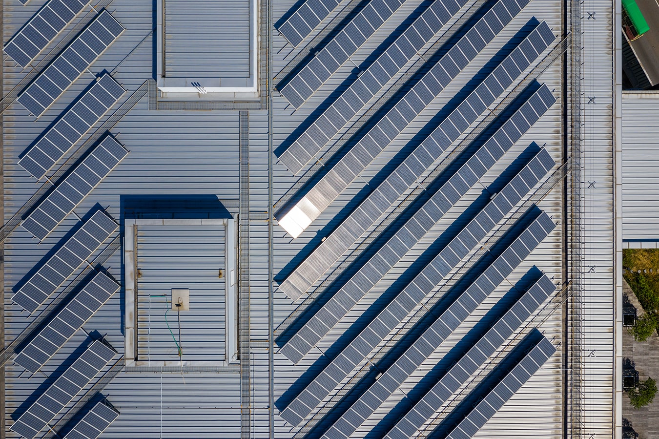 Solar panel plant on roof top